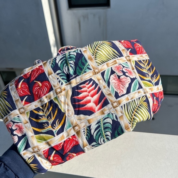 Vintage Y2K Miles collection Reyn Spooner Hawaiian rayon shirt szXL palm trees - Picture 3 of 10